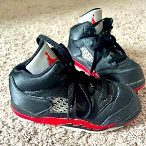 Jordan Toddler Retro 4s Black & Red & Gray